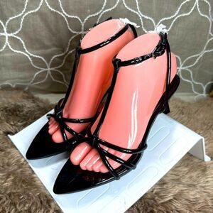 (Z) ZARA HIGH HEEL SANDALS WITH PATENT LEATHER STRAP- SIZES 38/7.5US